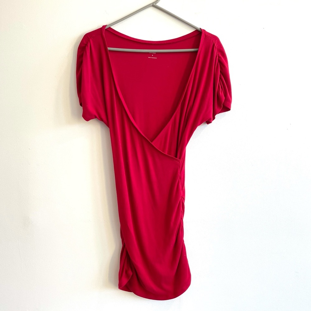 Express Size Small Red Ruched Tunic